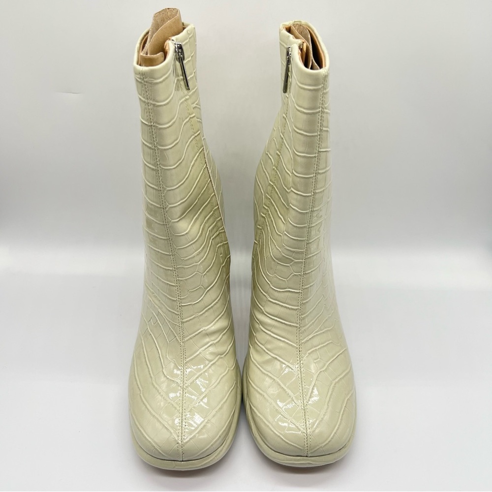 Circus Sam Edelman Size 11 Light Green Sage‎ Croc Embossed Platform Ankle Boots - Picture 2 of 15